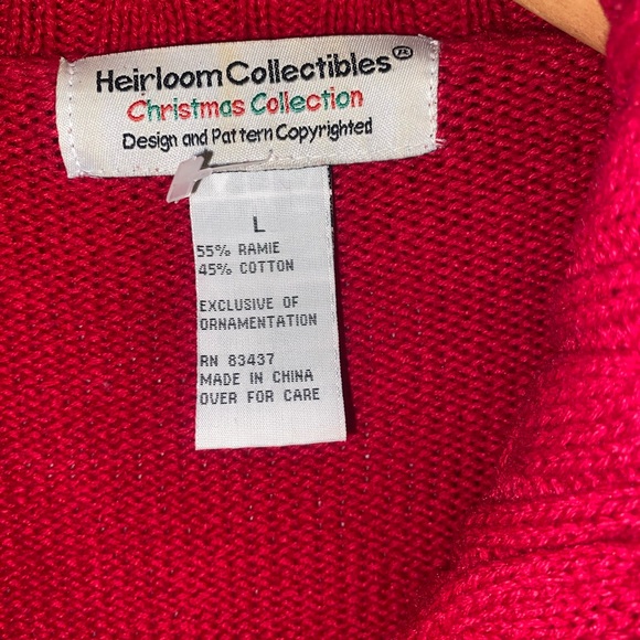 Vintage Heirloom Collectibles Christmas Sweater patchwork cardigan Size L Large - Picture 3 of 7